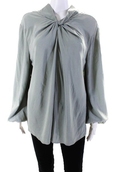 Club Monaco Womens Blue Twist Neck Top Size 14 15185483