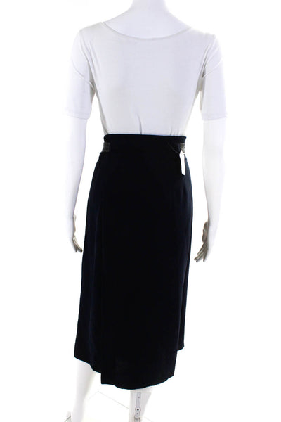 VINCE. Womens Blue Blue Belted Wrap Skirt Size 14 13165088