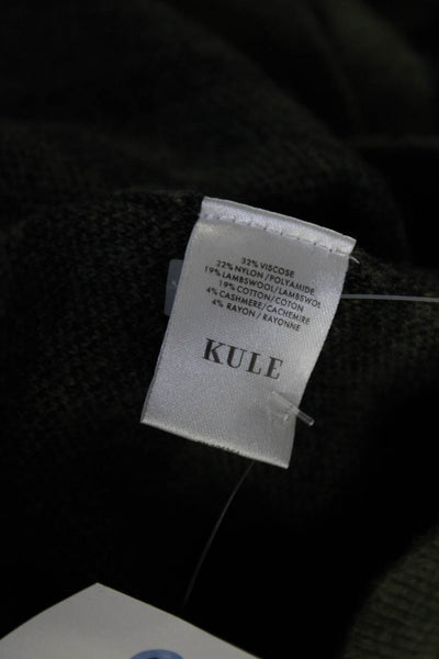Kule Womens Animal Print Cardigan Sweater Green Black Size Extra Small