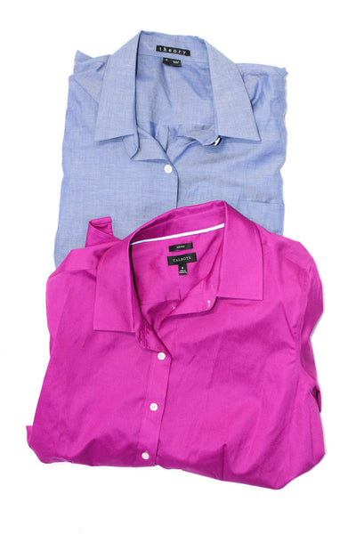 Theory Talbots Women's Long Sleeve Button Up Shirts Blue Pink Size S 8 Lot 2