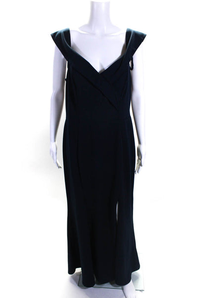 LM Collection Womens Blue Navy Sweetheart Gown Size 14 12249602