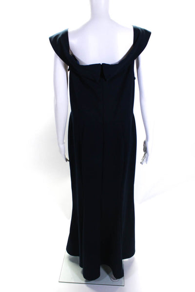 LM Collection Womens Blue Navy Sweetheart Gown Size 14 12249602