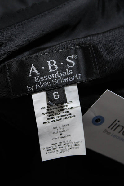 ABS Essentials by Allen Schwartz Womens Asymmetrical V-Neck Dress Black Size 6