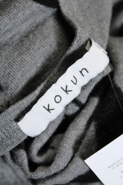 Kokun Womens Circle Print Round Neck Long Sleeved T Shirt Gray Black Size M/L