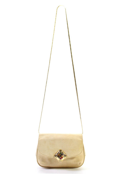 Ashneil Womens Gold Tone Chain Strap Magnet Flap Crossbody Clutch Handbag Tan