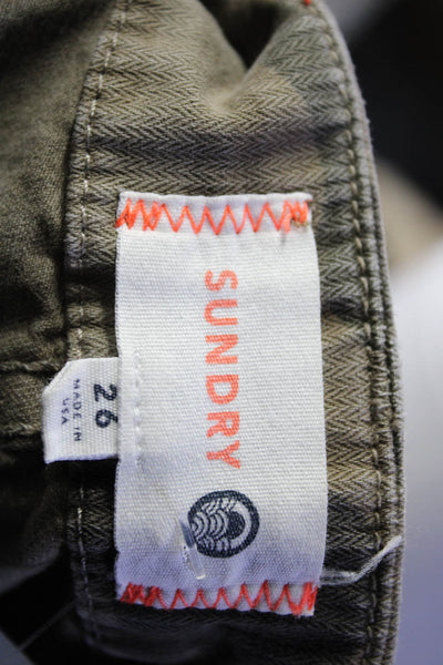 Sundry Womens Cotton Camouflage Print Side Stripe Capri Pants Multicolor Size 26