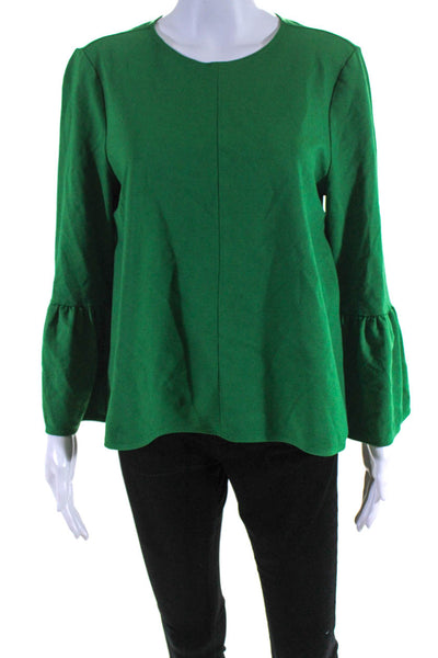 Tibi Womens Green Weston Ruffle Sleeve Top Size 4 12885668