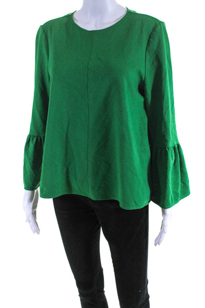 Tibi Womens Green Weston Ruffle Sleeve Top Size 4 12885668
