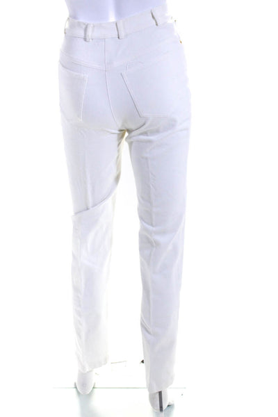 St. John Sport Womens Denim High Rise Straight Leg Jeans Pants White Size 0