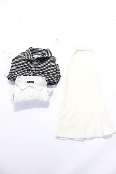 Zara Vigoss Womens Skirt Jacket White Long Sleeve Sweatshirt Size S M lot 3