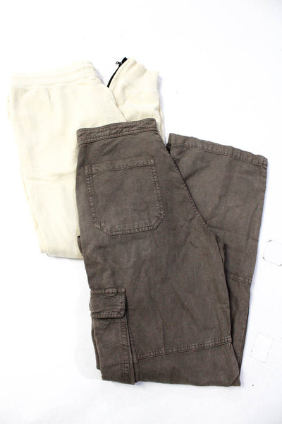 Zara Jason Scott Women's Cargo Pants Sweatpants Brown Beige Size S 4 Lot 2