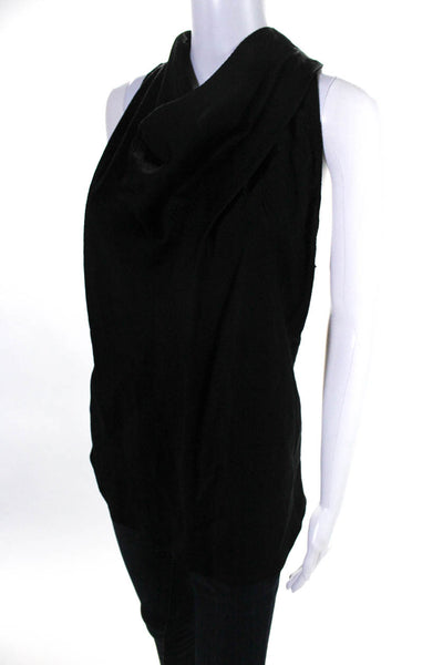 Helmut Lang Women's Round Neck Sleeveless Blouse Black Size S