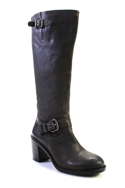 Vince Camuto Womens Leather Knee High Kepner Boots Gray Size 9.5