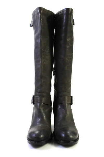 Vince Camuto Womens Leather Knee High Kepner Boots Gray Size 9.5