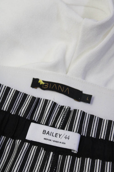 Biana Bailey 44 Womens High-Rise Dress Trousers Pants White Black Size L M Lot 2