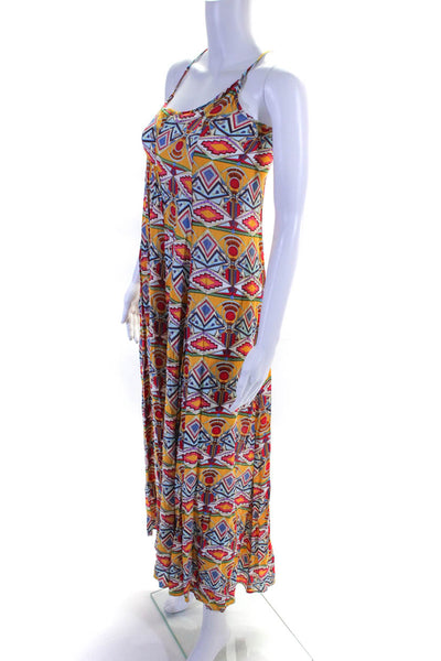 Tysa Womens Abstract Print Sleeveless A Line Maxi Dress Multi Colored Size 1
