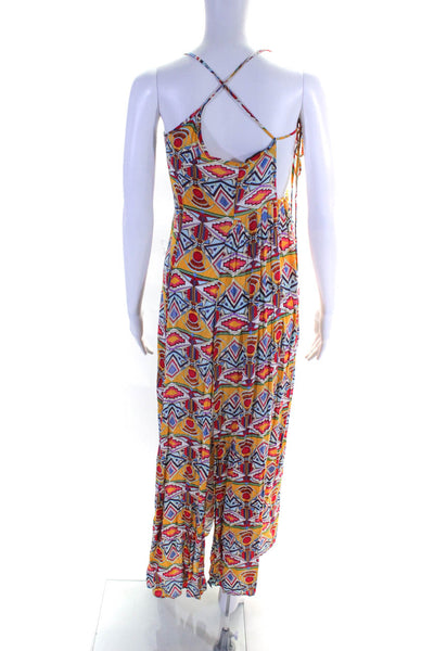 Tysa Womens Abstract Print Sleeveless A Line Maxi Dress Multi Colored Size 1