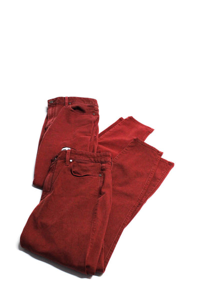Paige Womens Hoxton Ankle Skinny Leg Pants Red Size 30 31 Lot 2