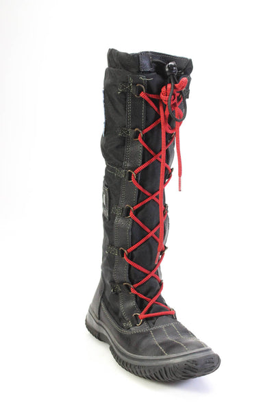 Pajar Womens Lace Up Mid Calf Ski Boots Black Size 7