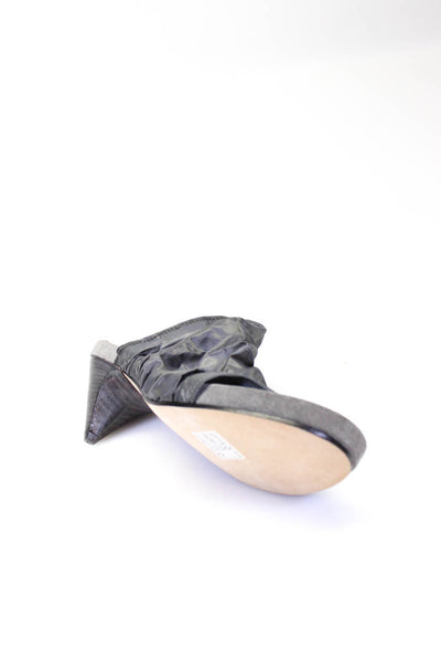 Dusica Women's Open Toe Slip-On Kitten Heels Sandals Gray Size 6
