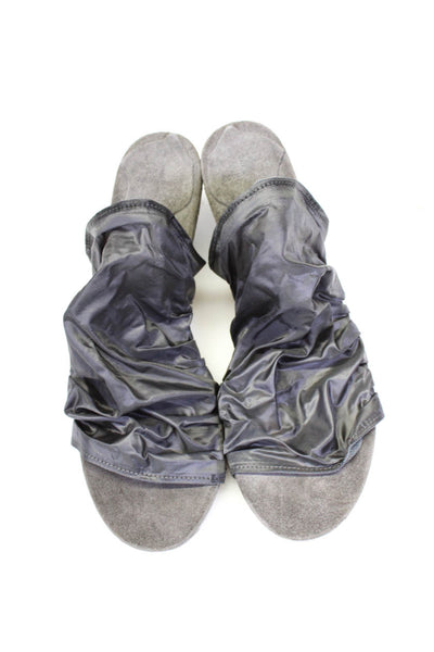 Dusica Women's Open Toe Slip-On Sandals Gray Size 6.5