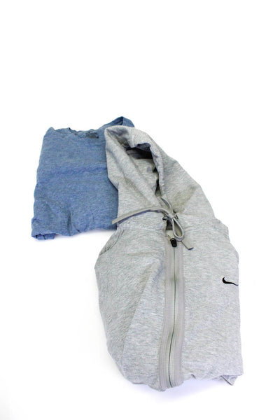 Polo Ralph Lauren Mens Long Sleeve Shirt Zip Up Hoodie Blue Gray Size S M Lot 2
