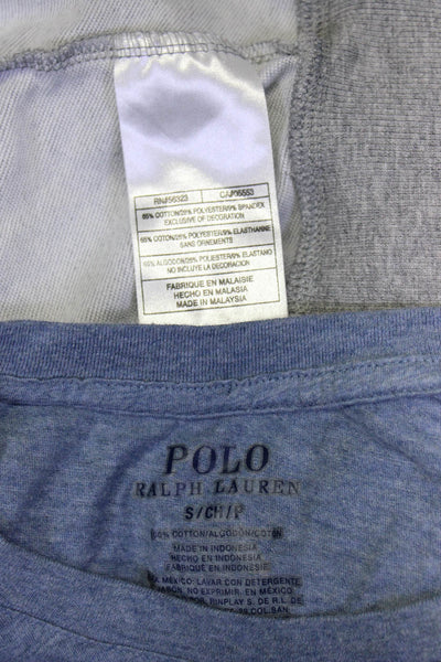 Polo Ralph Lauren Mens Long Sleeve Shirt Zip Up Hoodie Blue Gray Size S M Lot 2