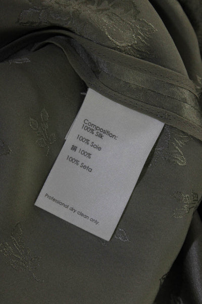 3.1 Phillip Lim Women's Long Sleeves Cut-Out Back Silk Mini Dress Green Size M
