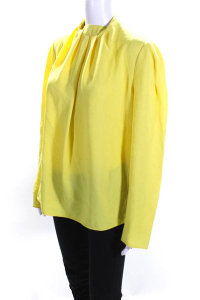 Tibi Womens Yellow Esme High Neck Top Size 8 12871823