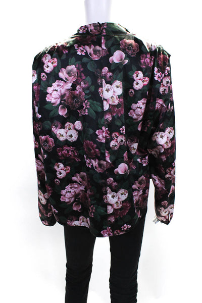 Badgley Mischka Womens Black Peony Printed Top Size 10 14193020