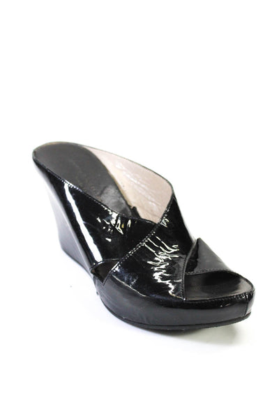 AGL Attilio Giusti Leombruni Womens Wedge Sandals Black Size 38.5 8.5