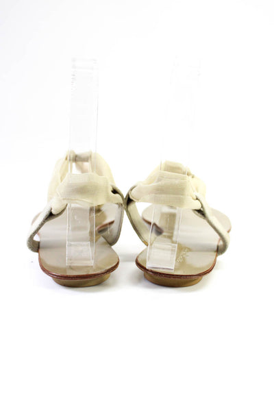 Dusica Dusica Sacks Womens Suede Thong Slingbacks Sandals Beige Size 36 6