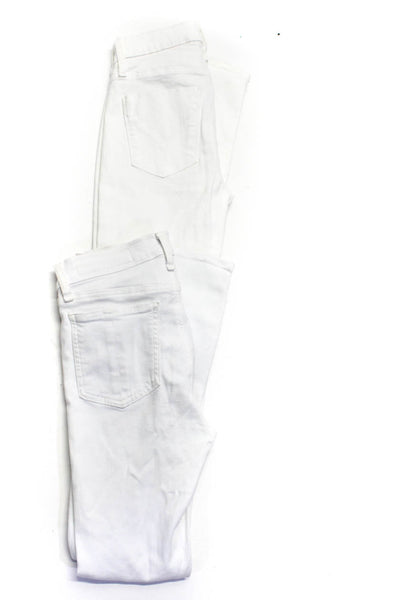 Hudson Rag & Bone Jean Womens Zippered Pleated Skinny Jeans White Size 25 Lot 2