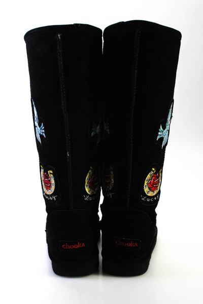 Chooka Womens Tattoo Print Snow Boots Black Size 6
