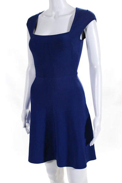 BCBGMAXAZRIA Women's Square Neck A Line Mini Dress Blue Size XS