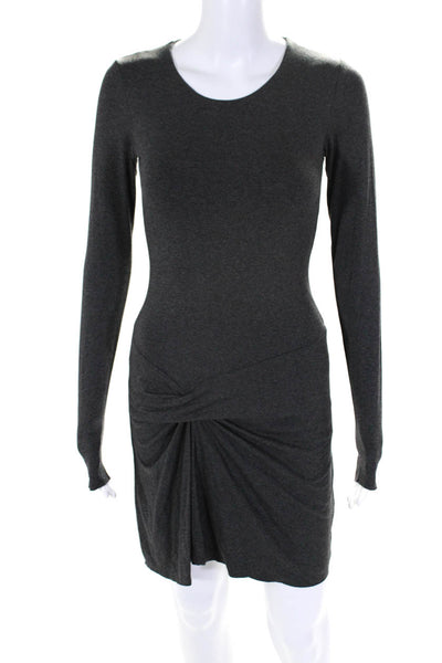 Bailey 44 Womens Long Sleeved Round Neck Knee Length A Line Dress Gray Size XS