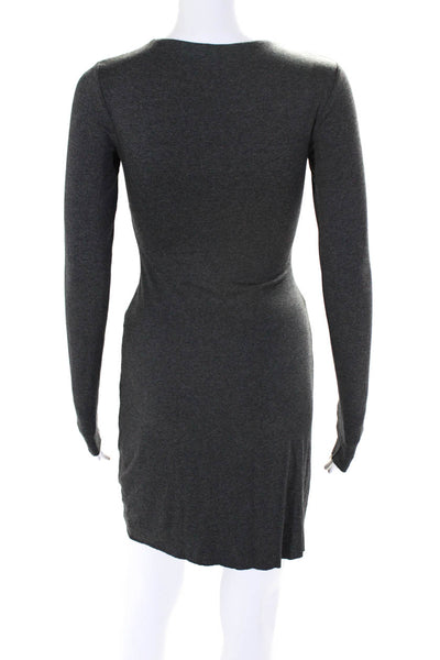 Bailey 44 Womens Long Sleeved Round Neck Knee Length A Line Dress Gray Size XS