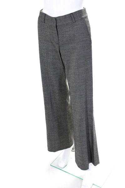 Theory Womens Spotted Print Flat Front Mid Rise Wide Leg Dress Pants Gray Size 4