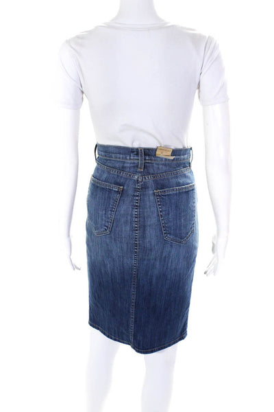 Current/Elliott Womens Five Pockets Slit Hem Medium Wash Midi Denim Skirt Size 2