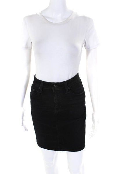 AG Women's Five Pockets A-Line Slit Hem Denim Skirt Black Size 28 Lot 2