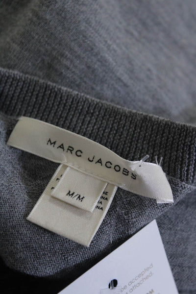 Marc Jacobs Women's V-Neck Sequin Sweater Gray Size M