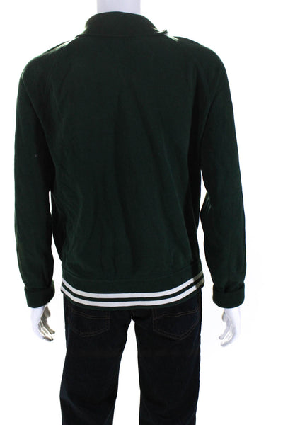 Polo Ralph Lauren Mens Cotton Ringer Long Sleeve Varsity Jacket Green Size L