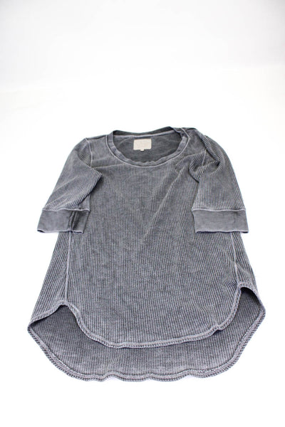 Chaser We the Free Wilt Womens Gray Waffle Knit Basic Top Size S XS lot 3