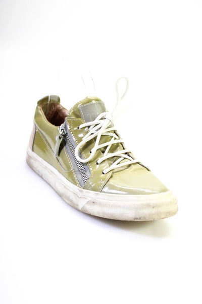 Giuseppe Zanotti Design Womens Green Lace Up Zip Fashion Sneakers Shoes Size 9
