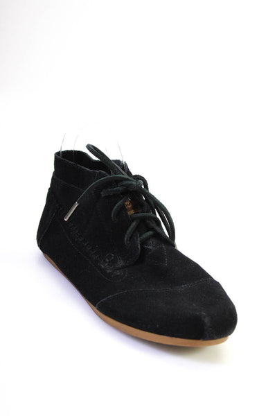 TOMS Womens Black Suede Lace Up High Top Fashion Sneakers Shoes Size 9.5