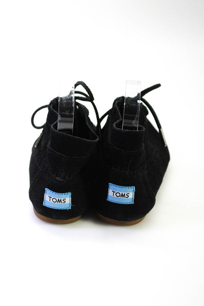 TOMS Womens Black Suede Lace Up High Top Fashion Sneakers Shoes Size 9.5