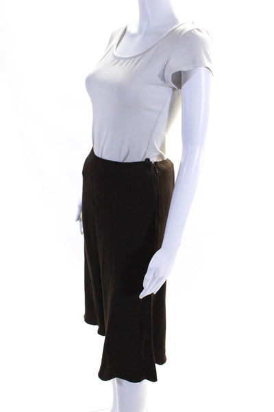 Prada Women's A Line Knee Length Skirt Brown Size 42