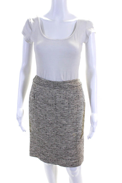 Max Mara Women's Cotton Blend Knee Length Pencil Skirt Gray Size 4