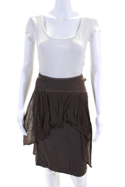 Handwritten By Tanya Sarne Women's Knee Length Pencil Skirt Brown Size P