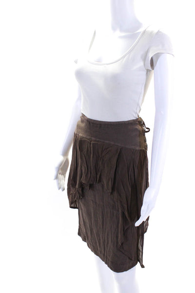 Handwritten By Tanya Sarne Women's Knee Length Pencil Skirt Brown Size P